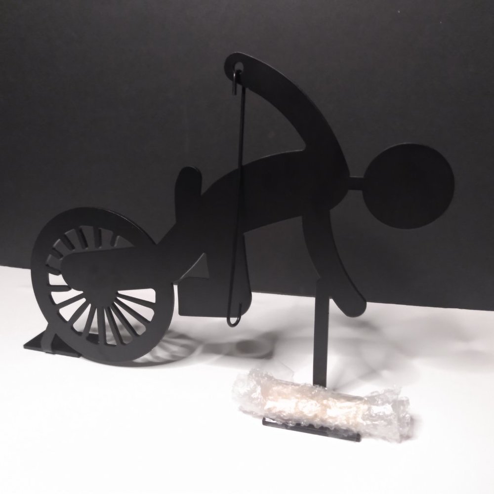 Wall Mount Plant Holder Person On Unicycle - Picture 3 of 5